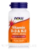 Vitamin D-3 & K-2 1000 IU/45 mcg - 120 Veg Capsules