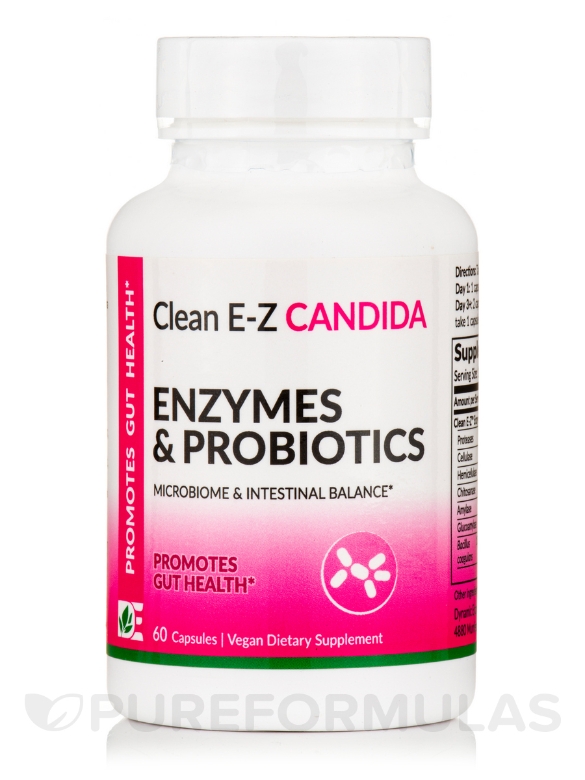 Clean E-Z Candida - Enzymes & Probiotics - 60 Capsules