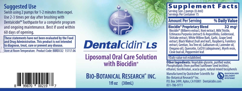 Dentalcidin LS - Liposomal Oral Care Solution - 1 fl. oz (30 ml) - Alternate View 1