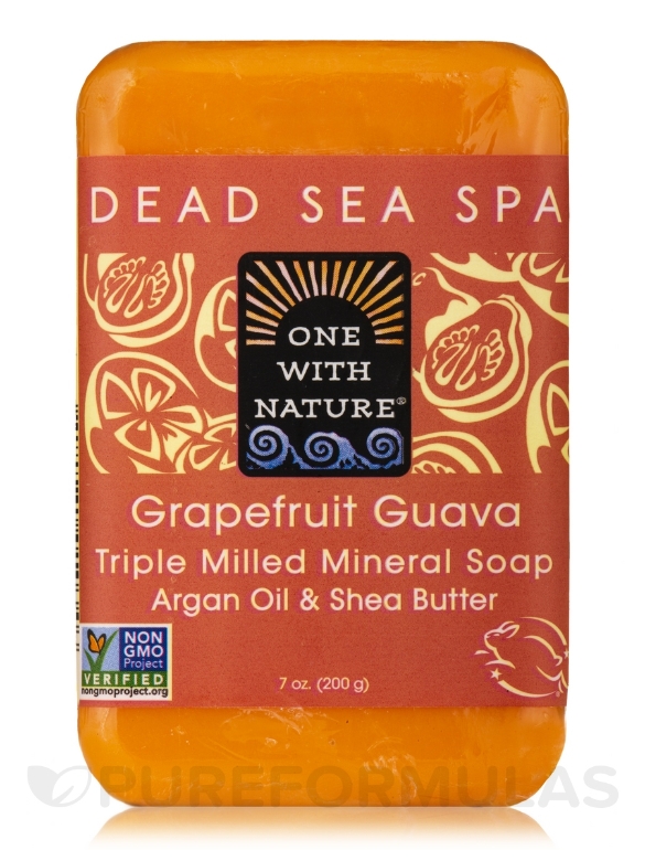 Grapefruit Guava - Triple Milled Mineral Soap Bar with Argan Oil & Shea Butter - 7 oz (200 Grams) - Alternate View 1