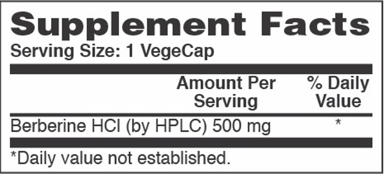 Berberine HCL 500 mg - 60 VegeCaps - Alternate View 3