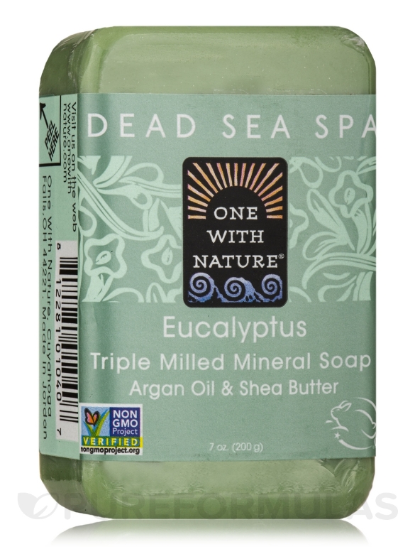 Eucalyptus - Triple Milled Mineral Soap Bar with Argan Oil & Shea Butter - 7 oz (200 Grams)