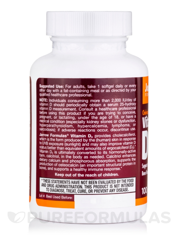 Vitamin D3 5000 IU - 100 Softgels - Alternate View 2