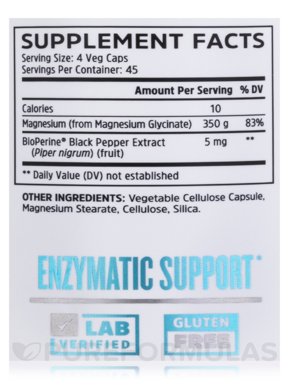 Mag Glycinate - 180 Capsules - Alternate View 5