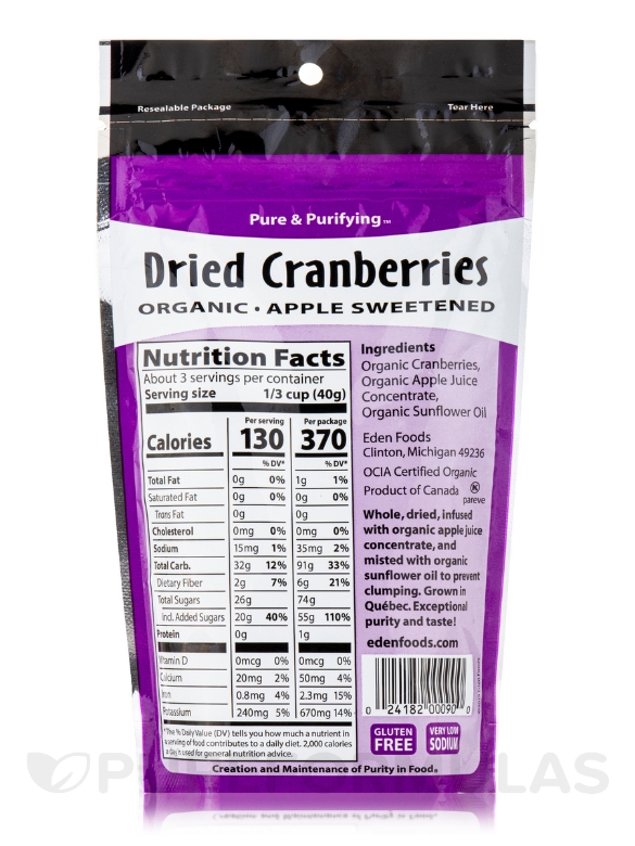 Dried Cranberries Apple Sweetened - 4 oz (113 Grams) - Alternate View 1