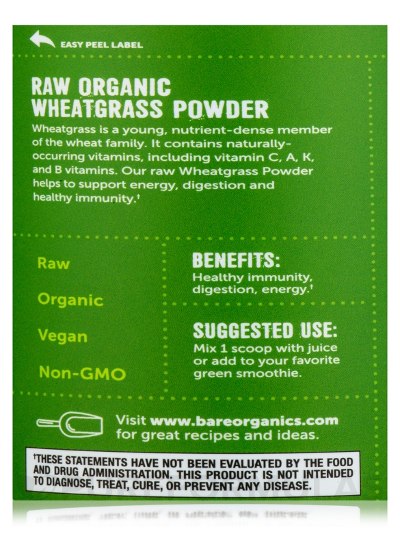 Raw Organic Wheat Grass Powder - 8 oz (227 Grams) - Alternate View 4