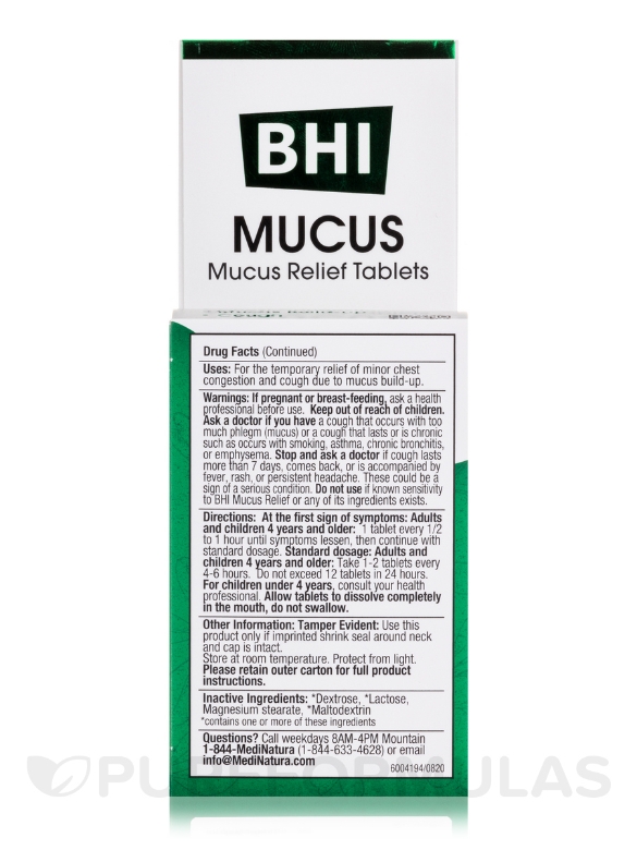 BHI Mucus Relief Tablets - 100 Tablets - Alternate View 5