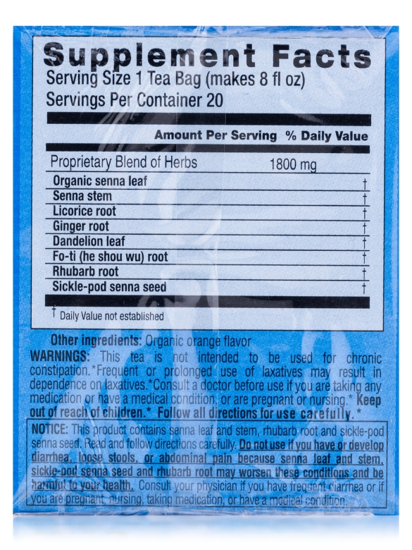 Herbal Laxative Tea - 20 Bags - Alternate View 8