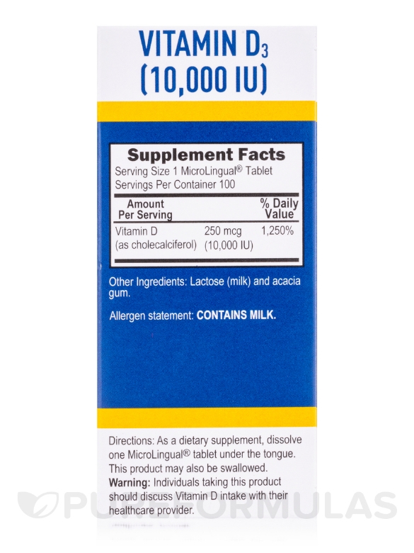 Vitamin D3 1000 IU - Extra Strength - 100 MicroLingual® Tablets - Alternate View 4