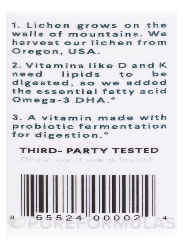 Plant-Based Vitamin D3+K2 - 30 Capsules - Alternate View 4