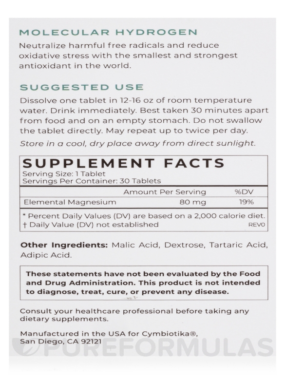 Molecular Hydrogen - 30 Effervescent Tablets - Alternate View 7