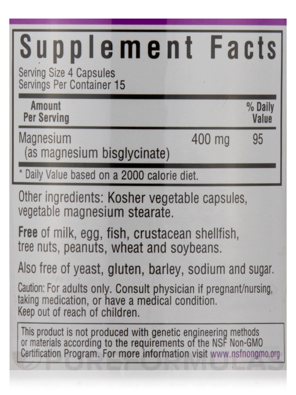 Magnesium Glycinate - 60 Vegetable Capsules - Alternate View 3