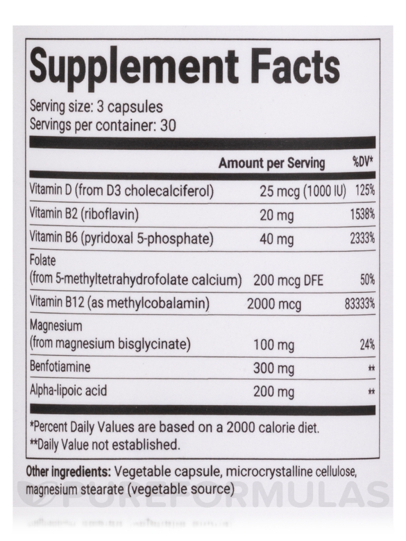 Nerve Support with Benfotiamine - 90 Capsules - Alternate View 4