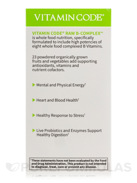 Vitamin Code® - Raw B-Complex™ - 120 Vegan Capsules - Alternate View 6