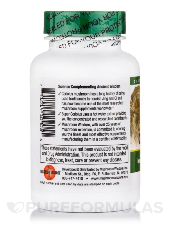 Super Coriolus - 120 Vegetarian Tablets - Alternate View 2