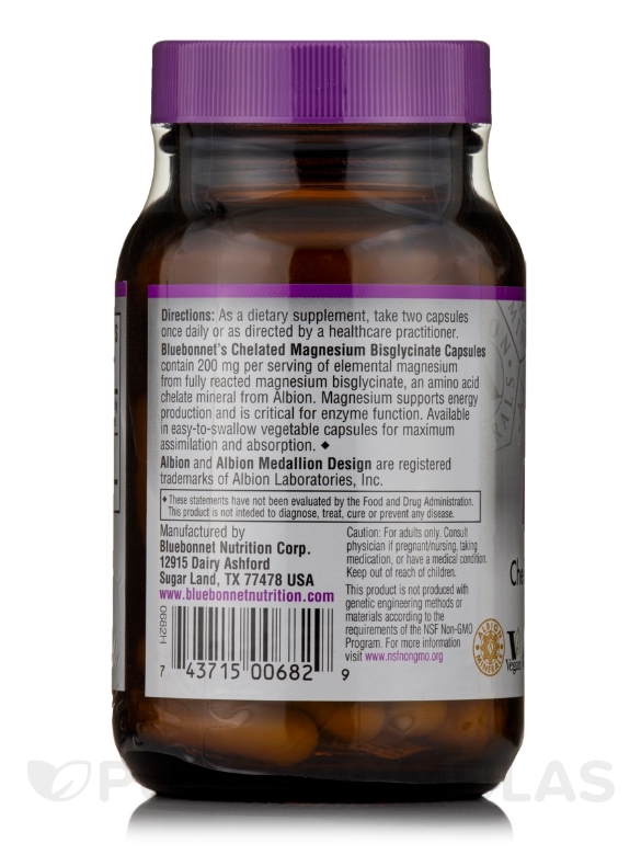 Chelated Magnesium - 60 Vegetable Capsules - Alternate View 2