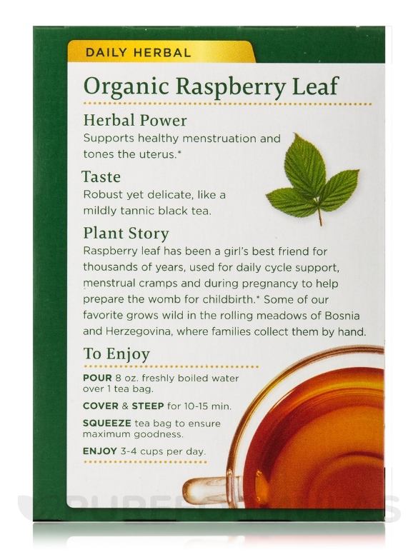 Organic Raspberry Leaf Tea - 16 Tea Bags - Alternate View 3