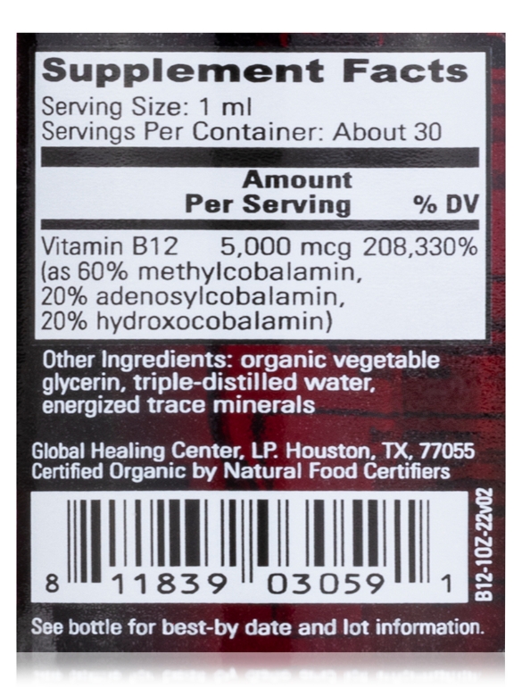 B12 Tri-Blend 5000 mcg - 1 fl. oz (29.6 ml) - Alternate View 3