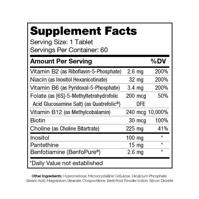 Bioactive B-Complex - 60 Timed Release Tablets - Alternate View 4