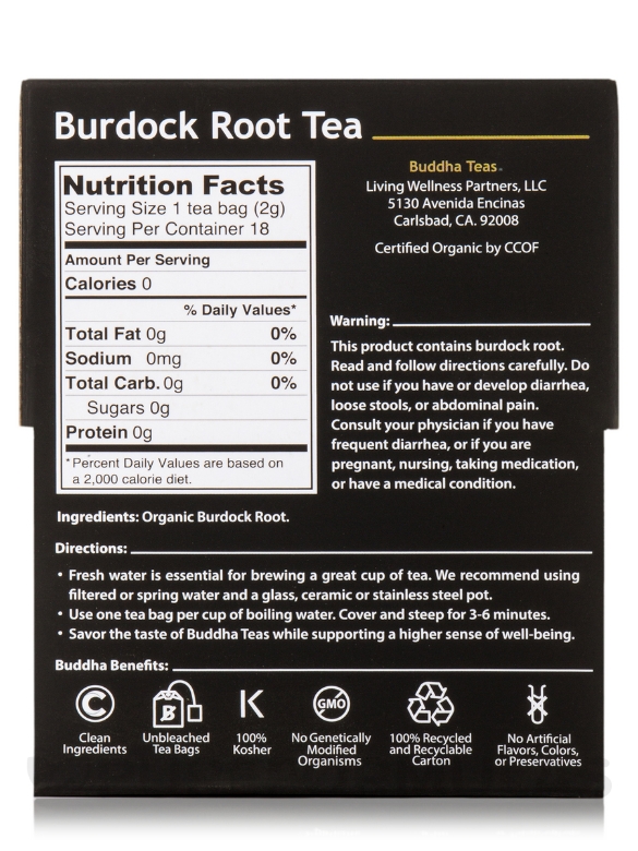 Organic Burdock Root Tea - 18 Tea Bags - Alternate View 4