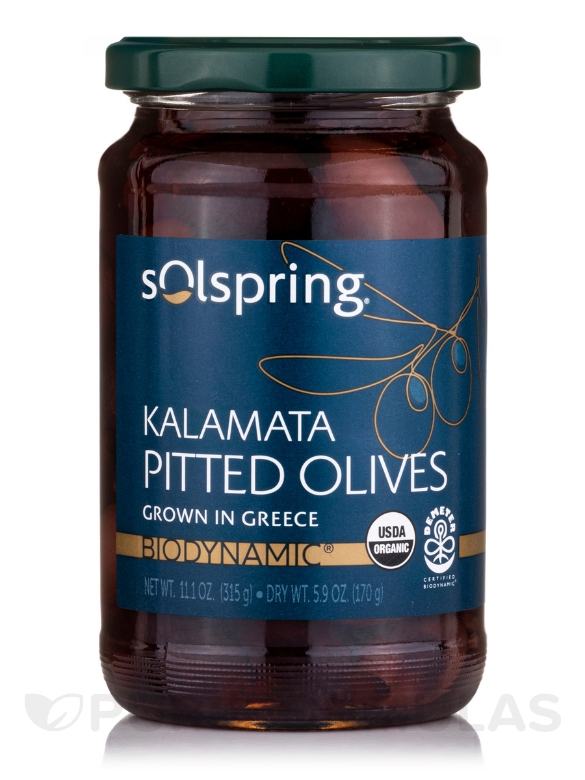 Solspring™ Biodynamic® Organic Kalamata Pitted Olives - 11.1 oz (315 Grams)