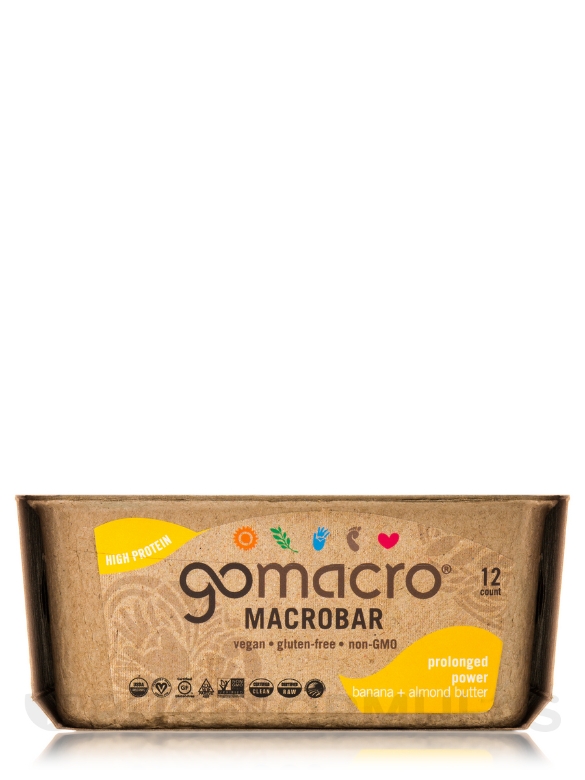 MacroBar Banana + Almond Butter - Box of 12 Bars (2.3 oz / 65 Grams each)