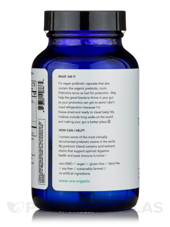 Trust Your Gut: Organic Probiotic & Prebiotic Capsules - 60 Vegan Capsules - Alternate View 2