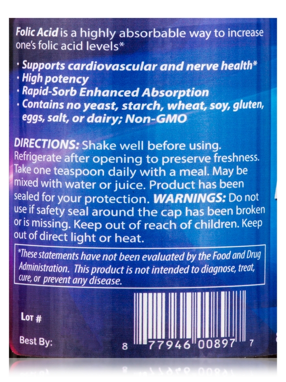 Liquid Folic Acid - 8 fl. oz (237 ml) - Alternate View 4