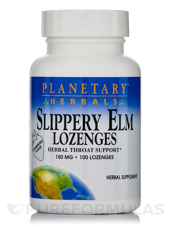 Slippery Elm Lozenges Strawberry 150 mg - 100 Count