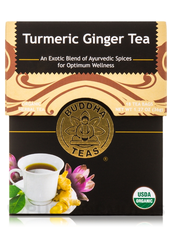 Organic Turmeric Ginger Tea - 18 Tea Bags - Alternate View 2