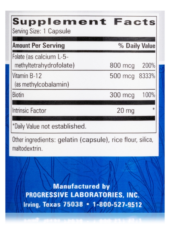 B-12 Intrinsic Factor - 60 Capsules - Alternate View 3