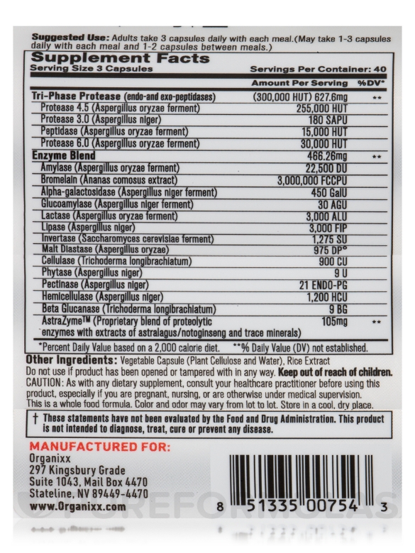 P3E (Advanced Enzyme Formula) - 120 Veggie Caps - Alternate View 5