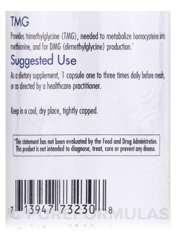 TMG Trimethylglycine - 100 Vegetarian Capsules - Alternate View 4