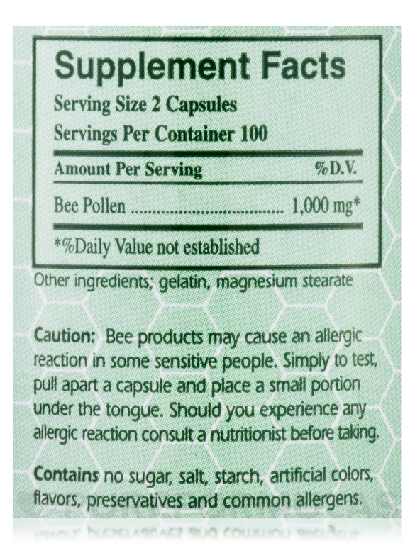 Bee Pollen Capsules 500 mg - 200 Capsules - Alternate View 3