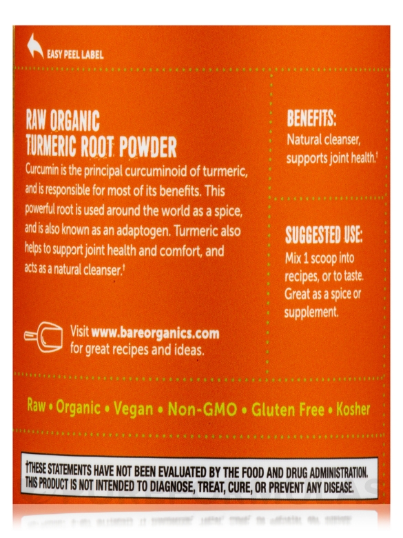 Raw Organic Turmeric Root Powder - 8 oz (227 Grams) - Alternate View 4