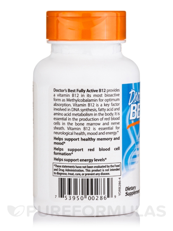 Fully Active B12 1500 mcg - 60 Veggie Capsules - Alternate View 2