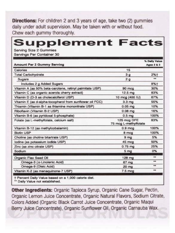 Organic - Toddler Formula - 60 Vegetarian Gummies - Alternate View 4