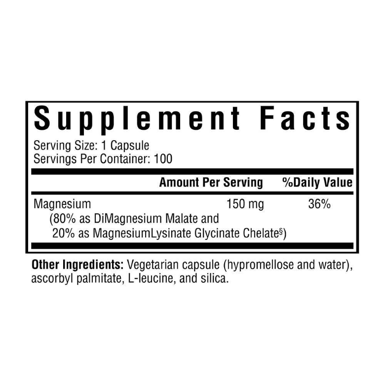 Optimal Magnesium 150 mg - 100 Vegetarian Capsules - Alternate View 1