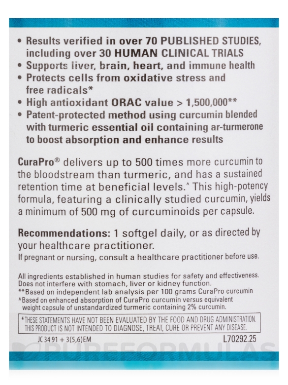 CuraPro® 750 mg - 120 Softgels - Alternate View 5