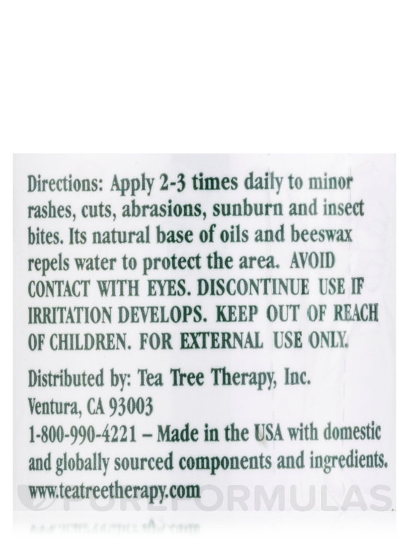 Tea Tree Antiseptic Ointment With Eucalyptus Radiata & Lavender Oil - 2 oz (57 Grams) - Alternate View 4