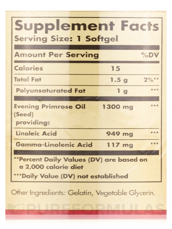 Evening Primrose Oil 1300 mg - 60 Softgels - Alternate View 4