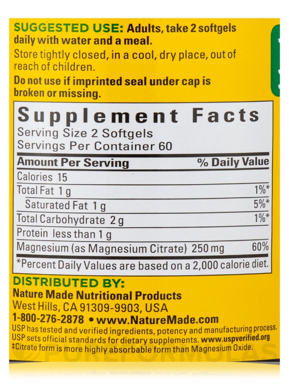 Magnesium Citrate 250 mg - 120 Softgels - Alternate View 5