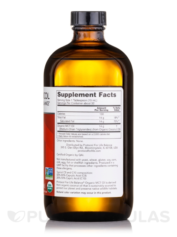 Organic MCT Oil - 16 fl. oz (473 ml) - Alternate View 1