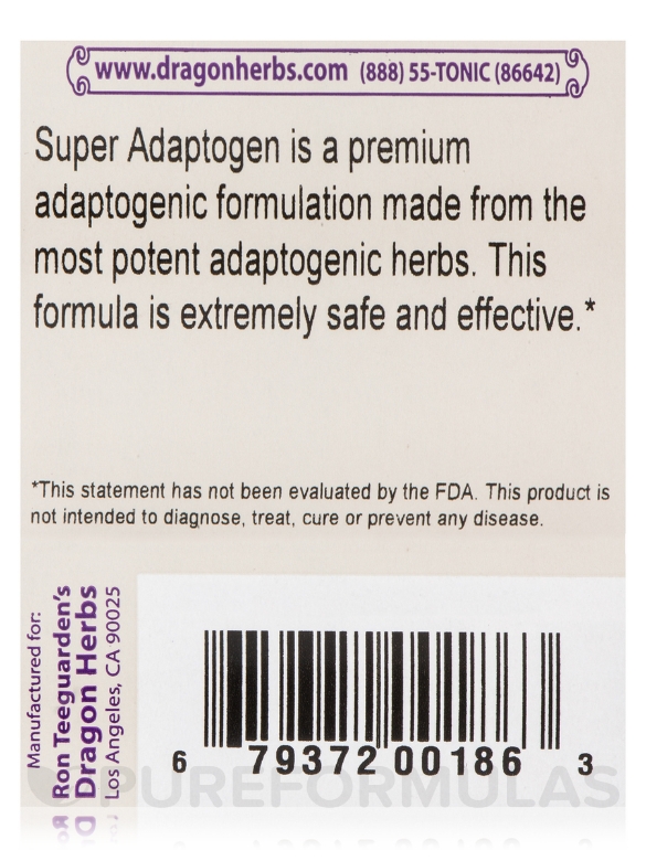 Super Adaptogen 500 mg - 100 Vegetarian Capsules - Alternate View 5