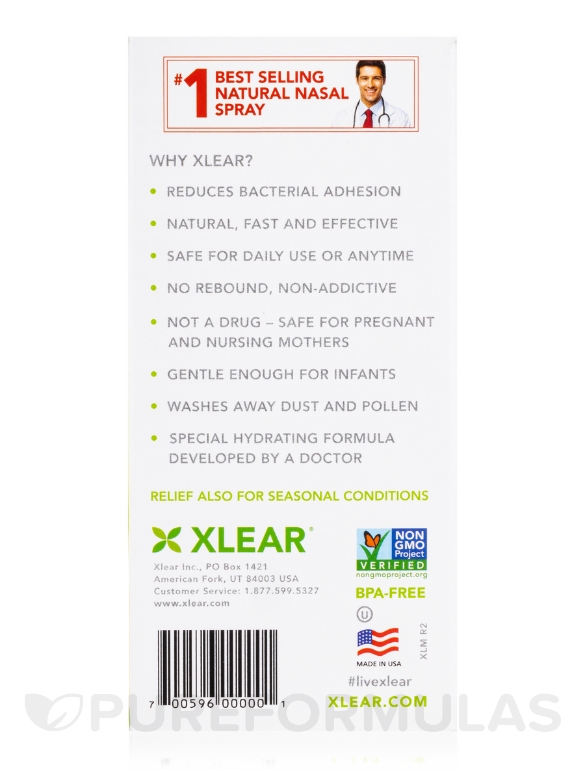 Xlear® Natural Saline Nasal Spray - Daily Relief - 1.5 fl. oz (45 ml) - Alternate View 5