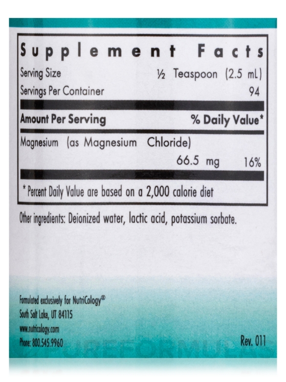 Magnesium Chloride Liquid - 8 fl. oz (236 ml) - Alternate View 3