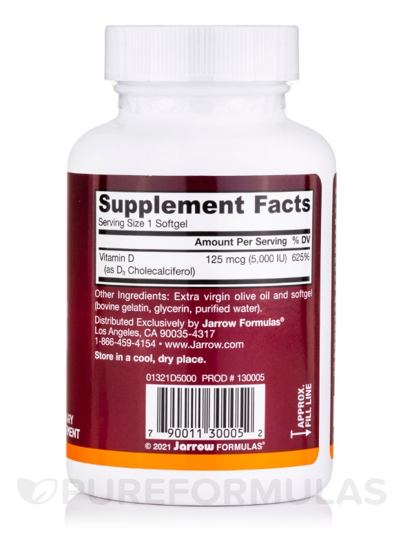 Vitamin D3 5000 IU - 100 Softgels - Alternate View 1