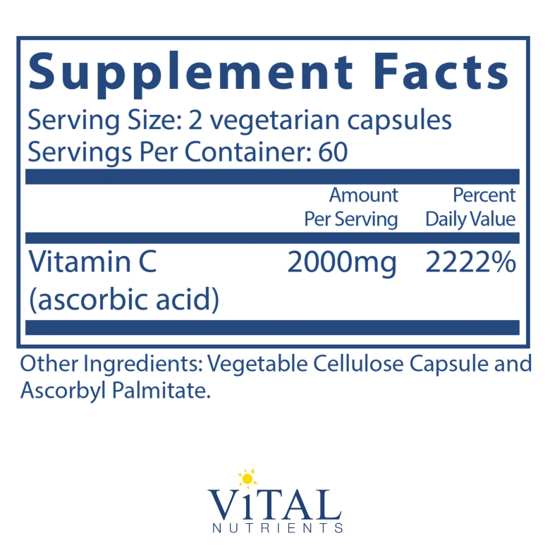 Vitamin C 1000 mg - 120 Vegetarian Capsules - Alternate View 6