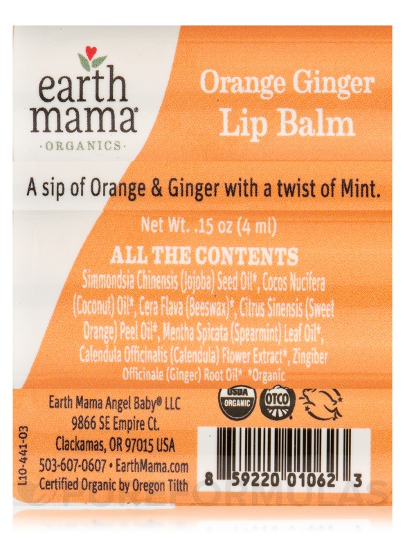 Orange Ginger Lip Balm - 0.15 oz (4 ml) - Alternate View 5