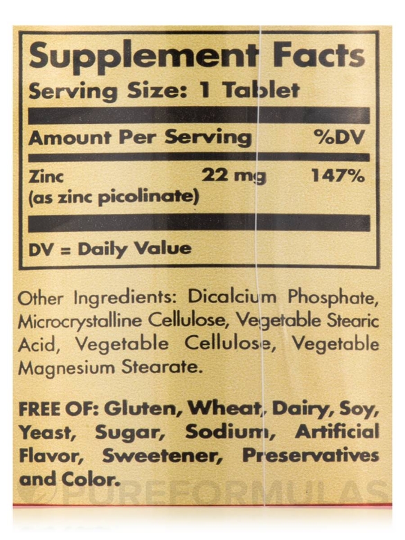 Zinc Picolinate 22 mg - 100 Tablets - Alternate View 4